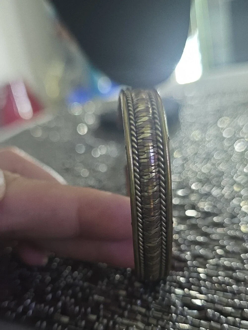 Vintage Gold-Tone Men's Braided Edge Cuff